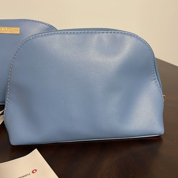 Salvatore Ferragamo blue leather zip around cosmetics bag - Picture 5 of 10